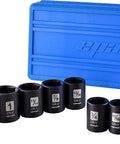 1/2 Inch Drive Shallow Impact Socket Set 14 Piece, 6 Point SAE Sockets From 3/8 To 1-1/4 Inch with blue case