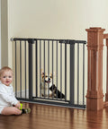 Extra Wide Baby Gate For Stairs And Doorways Fits 27 To 43 Inches With Walk Through 21 Inch Opening 30 Inch Tall Auto Close Safety Gate For Dogs