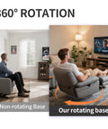 24 Inch Recliner Swivel Base Conversion Kit For Chairs With Round Ring And 10 Inch Square Rotating Plate With Ball Bearings And EVA Mat To Turn Your Chair Into A Slick Swivel, 360° rotation
