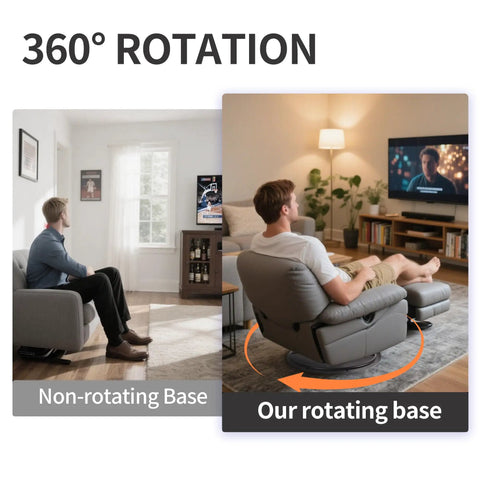24 Inch Recliner Swivel Base Conversion Kit For Chairs With Round Ring And 10 Inch Square Rotating Plate With Ball Bearings And EVA Mat To Turn Your Chair Into A Slick Swivel, 360° rotation