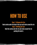Instructions on using the Tire Monkey Tire Lever The Fastest Easiest Bike Tire Change Tool For Quick Fitting And Removal Of Tubeless Or Inner Tubes
