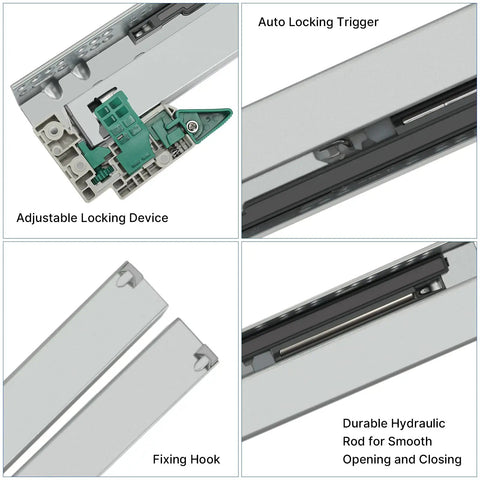Soft Close Undermount Drawer Slides 22 Inch Concealed 2 Pairs Bottom Mount Full Extension Hidden Drawer Hardware details