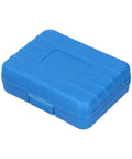 Closed blue toolbox from Eight Piece Pneumatic Sleeve Adapter Set Double Ended Socket Reducers For Quick Vehicle Repairs Three Eighths To One Quarter Inch And One Half To Three Quarters Inch Size Transitions In One Kit Chrome Vanadium Steel With Handy Toolbox.