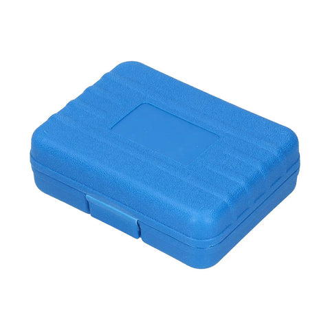 Closed blue toolbox from Eight Piece Pneumatic Sleeve Adapter Set Double Ended Socket Reducers For Quick Vehicle Repairs Three Eighths To One Quarter Inch And One Half To Three Quarters Inch Size Transitions In One Kit Chrome Vanadium Steel With Handy Toolbox.