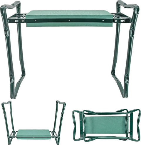 Foldable Garden Kneeler And Seat With Foam Cushion, Lightweight Portable Bench For Weeding And Sitting, Dual Use Stool