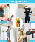 Wide application of the Stud Finder Wall Scanner, 5 in 1 Stud Finder Tool with LCD Display (Yellow) in home improvement tasks.