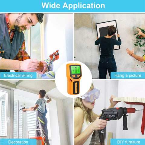 Wide application of the Stud Finder Wall Scanner, 5 in 1 Stud Finder Tool with LCD Display (Yellow) in home improvement tasks.