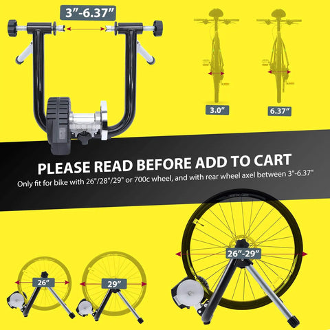 Smart Wheel On Bike Trainer With Bluetooth And ANT Plus Connectivity For Zwift And Onelap Indoor Cycling Stand dimensions chart