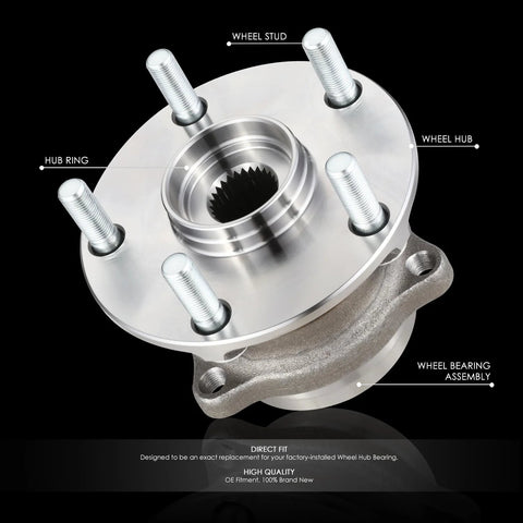 Rear Wheel Bearing Hub Assembly For Subaru Ascent 2019 2021 Forester 2019 Legacy 2015 2021 Outback 2015 2021 WRX 2015 2019 And WRX STI 2016 2019 Replacement Interchange Part Numbers 512536 7600090 WE61880 shown with labeled components.