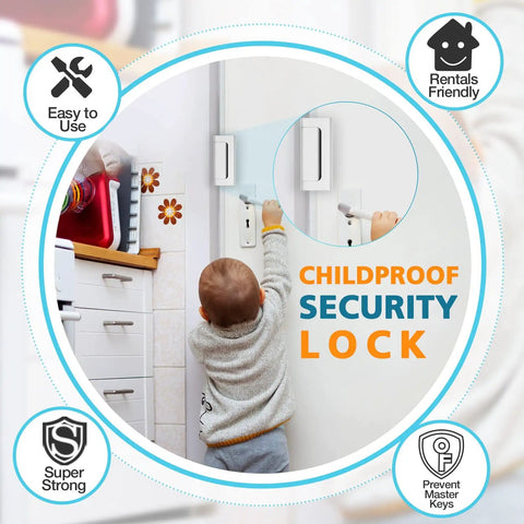 Heavy Duty Door Reinforcement Lock For Front Doors Kid Safe Home Security Childproof Latch For Inside Top Of Door Easy Flip Operation Ideal For Nighttime Bedrooms And Apartments Beefed Up Lock Security
