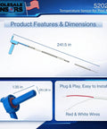 Dimensions of Replacement 520272 Air Water Solar Temperature Sensor with 20ft cable for pool and spa, compatible with IntelliTouch and EasyTouch