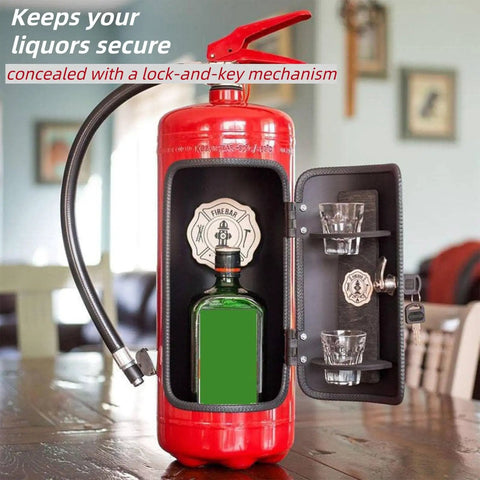 Creative Fire Extinguisher Wine Chiller And Portable Bar Organizer With Secure Lock Cabinet For Entertaining Weekend Kickbacks And Enthusiast Party Essentials