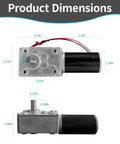 Dimensions of 24V Gear Motor With Self Locking Output Shaft 250 RPM High Torque 4 Kg Cm 8mm Single Shaft for DIY projects
