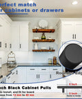 Kitchen with 45 Pack 3 Inch Matte Black Cabinet Pulls Stainless Steel Drawer Handles for cabinets and drawers