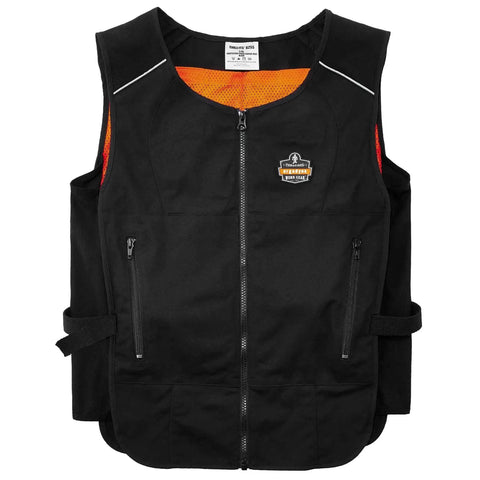 Cooling Vest With Four Ice Packs, Lightweight Workwear Cooling System, Chill Its 6260, Size Large XL, Zipper Closure, Cotton Blend