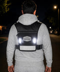 Back view of person wearing Hands Free Hydration Running Vest With 500ml Soft Flask BPA Free PVC Free Reflective Gear Adjustable Unisex Fit