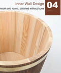 Inner design of Brown Fir Wood Grain Rice Dispenser With Lid, Heavy Duty Sealed Pantry Storage Jar for Bulk Grains.