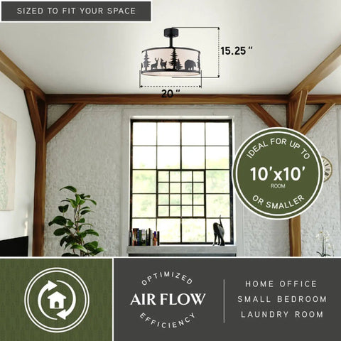 HomeStock Acadia 20-inch Indoor Ceiling Fan with Dimmable Light Kit and Remote Control in a stylish room setting