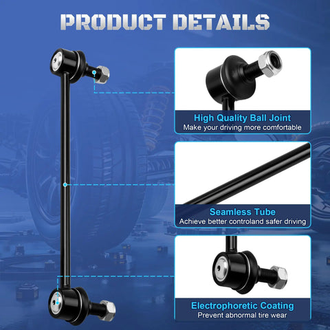 Two Pack Front Stabilizer Sway Bar End Links Replacement For Toyota Avalon 2013-2018, Camry 2007-2017, And Lexus ES300h ES350 2013-2018 Direct Fit Built Tough To Keep Your Ride Smooth, black steel