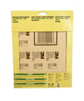Back view of Aluminum Oxide Sandpaper Set 9 By 11 Inch 5 Sheets With Assorted Grit 100 150 220 packaging