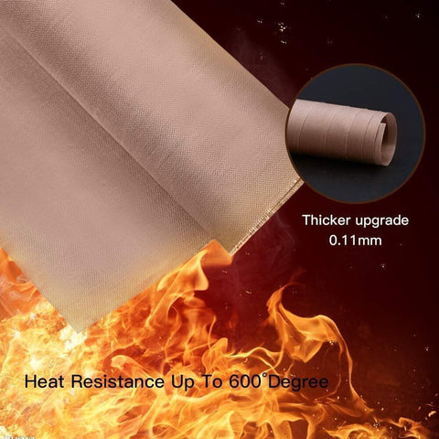 3 Pack PTFE Teflon Sheets For Heat Press Non Stick Transfer 16 X 20 Inches shown with heat resistance up to 600 degrees