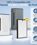 Two Pack Replacement Filter Set For APH260 Air Purifier 3 In 1 System Pre Filter True HEPA Filter And Activated Carbon Filter, Easy Install