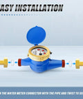 Brass Water Meter Coupling 2 Pack 3/4 Inch NPT Male To 1 Inch BSP Female Adapter Pipe Fitting With Seal Washer installation