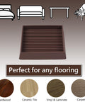 Front view of 3x3 Square Rubber Furniture Caster Cups Anti Slip Pads Bed Stopper Floor Protectors With Grip, brown color.