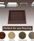 Square Rubber Furniture Caster Cups With No Slip Grip, Stay Put Anti Movement Pads to protect hardwood, tile, laminate floors. Brown.