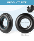 Built Tough 15x6.00-6 Inner Tubes With TR-87 Bent Valve Stem showing dimensions and size details, angle view, 2 pack