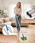 Wicked Large 15 Inch 100 Percent Cotton Wedge Dust Mop Head Replacement with thick aluminum handle for easy cleaning.