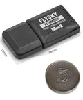 Flysky FS RM005 FHSS 2.4GHz Module For NB4 Plus And NB4 Pro Plus Transmitters next to coin for size comparison