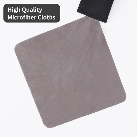 Keychain Glasses Cleaner Microfiber Cleaning Cloths For Eyeglasses And Sunglasses With Portable Neoprene Pouch Gray Cloth