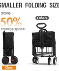 Heavy Duty Collapsible Double Decker Wagon With Brakes 660 Pound Capacity 400 Liter All Terrain Wagon Cart folded view