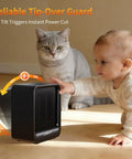 Ultra Compact 500W Desk Space Heater With Quiet Electric Heating And PTC Ceramic Core Safe Tip Over And Overheat Protection Small Portable Personal Heater For Office Dorm Bedroom Home Quick Warmth In Minutes next to baby and cat.