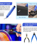 YEETIN 45-piece 3D printer tools kit with blue deburring tool, digital caliper, knife, tube cutter, pliers, storage bag