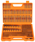 Heavy Duty 208 Piece Screwdriver Bit Set With One Quarter Inch Hex Shank Chrome Vanadium Steel Bits in open orange case