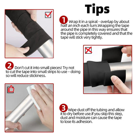 Tips for using Heavy Duty 2 Inch By 14 Ft Pipe Insulation Tape on metal pipes to ensure effective adhesion and weatherproofing.
