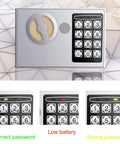 Compact Digital Safe Box With Electronic Lock For Home Office And Hotel Use showing keypad and status indicators.