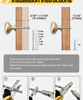 Installation instructions for Straight Up Quality Brushed Gold Cabinet Knobs 6 Pack with detailed steps and measurements.
