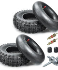 4.10 By 3.50-6 NHS tire and inner tube set for mowers, wheelbarrows, ATVs, heavy-duty 2 pack with valve tools and accessories