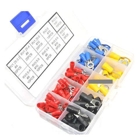 Top Tier 125Pc RV Crimp Terminal Kit With Copper Insulated Connectors, Ring Terminals And Butt Splices For Your Electrical Wiring Projects That Are Super Durable And Easy To Install Anytime.