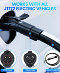 Straight Up Tesla NACS To J1772 EV Charging Adapter 48 Amp 250 Volt connectors for seamless charging of electric vehicles.