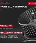 Heavy Duty Front Blower Motor For 2013 To 2016 Dodge Dart Tough Built HVAC Heating Fan Replacement Unit with clear design.
