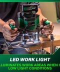 Cordless Plunge Router Beast Mode 36V Variable Speed 11,000 To 25,000 RPM Lightweight 6.9 Lbs LED Work Light in action