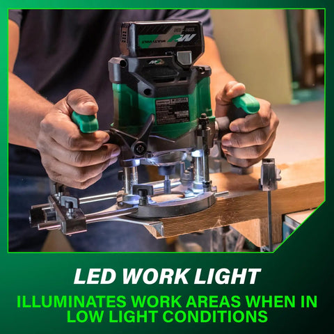 Cordless Plunge Router Beast Mode 36V Variable Speed 11,000 To 25,000 RPM Lightweight 6.9 Lbs LED Work Light in action