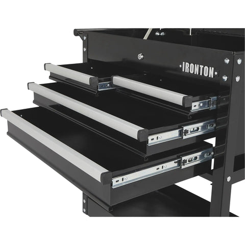 Top Shelf Heavy Duty Mobile Tool Chest With Ultra Smooth Slide Top Lid And Four Secure Locking Drawers Rugged Powder Coated Steel Tool Cart On Wheels For Serious Crews And Weekend Warrior Vibes