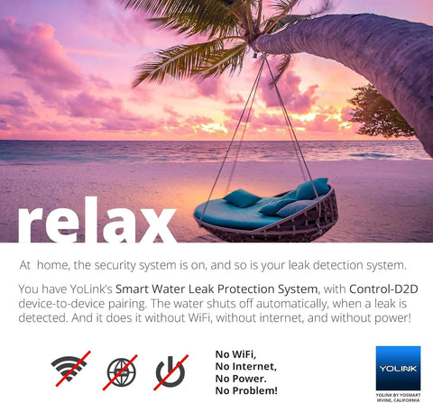 Smart Motorized Stainless Steel Ball Valve Kit For Water Control promo with hammock and beach at sunset
