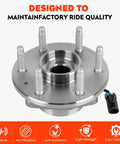4WD Front Wheel Hub Bearing Assembly With ABS For Chevy Silverado Tahoe Suburban Express 1500 SUVs And Trucks GMC Sierra Cadillac Escalade 99-07 6 Lug AWD 4X4 Replacement Replaces 515036 1 Pack with visible bolts and ABS sensor connector