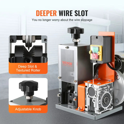 Heavy Duty Electric Wire Stripper Machine Automatic Cable Prep Tool With 180W Motor showcasing deeper wire slot and adjustable knob.